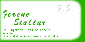 ferenc stollar business card