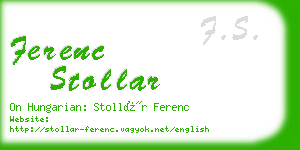 ferenc stollar business card